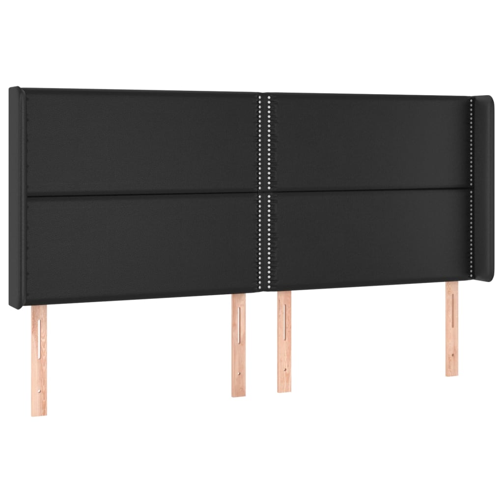 Krevet box spring s madracem LED crni 180x200cm od umjetne kože