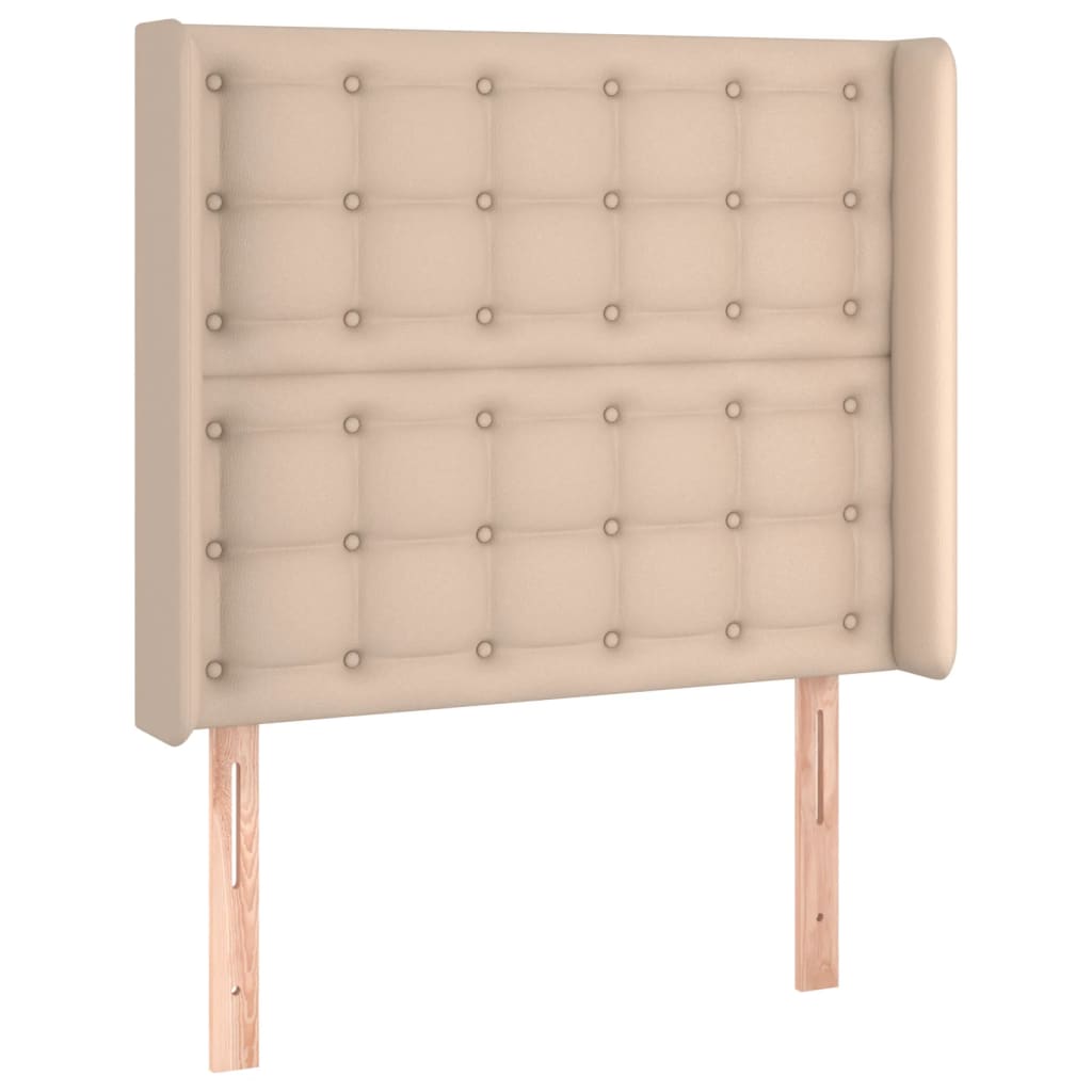 Krevet box spring madrac LED cappuccino 90x190cm umjetna koža