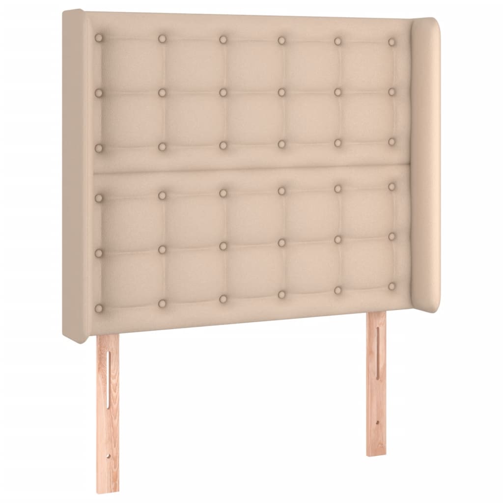 Krevet box spring madrac LED cappuccino 100x200cm umjetna koža