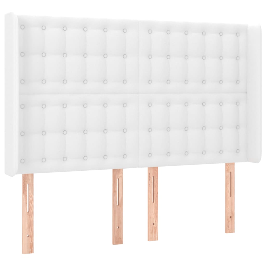 Krevet box spring s madracem LED bijeli 140x190 cm umjetna koža