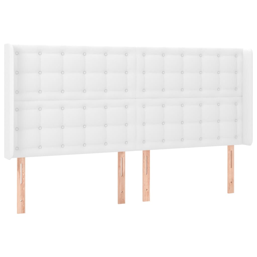 Krevet box spring s madracem LED bijeli 160x200 cm umjetna koža