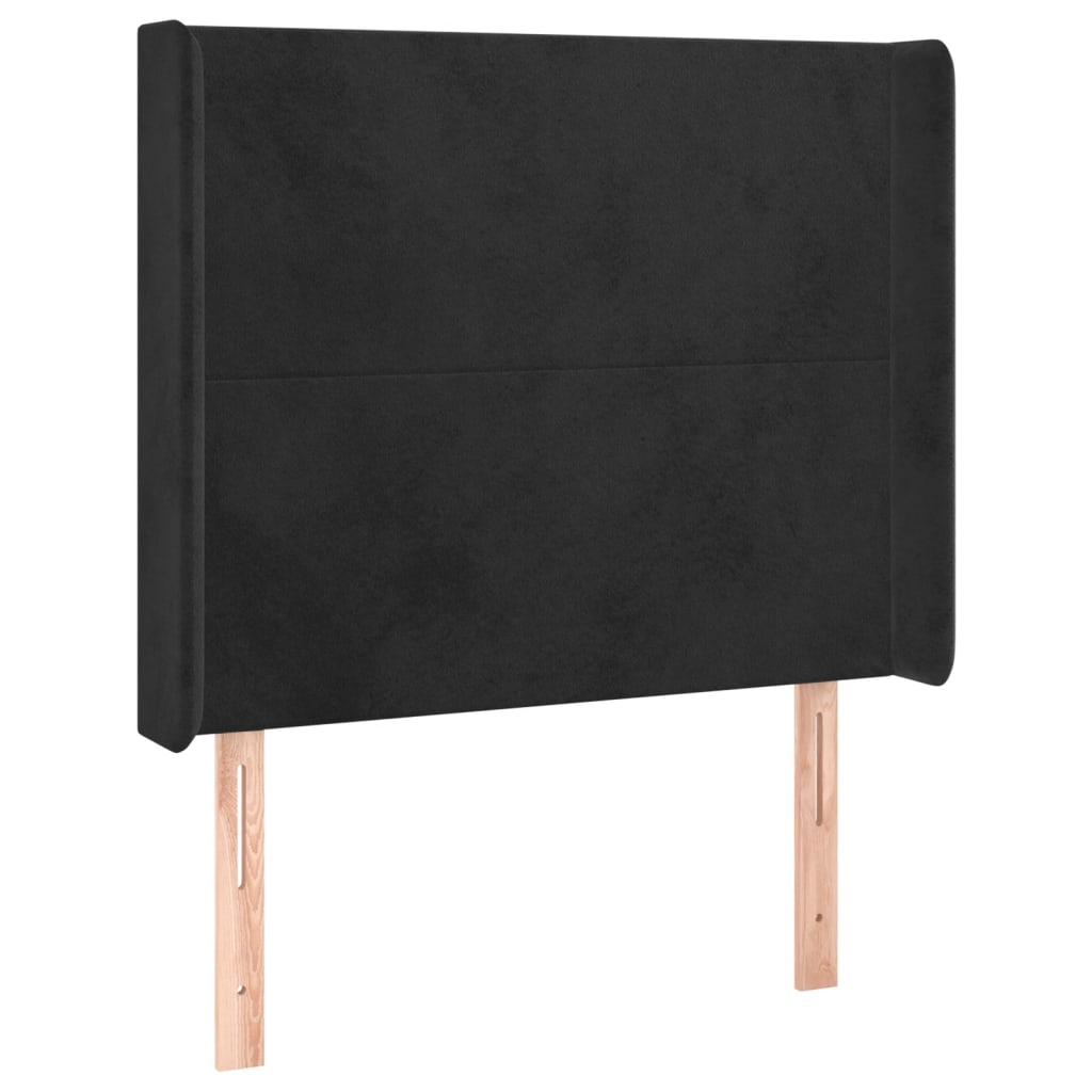 Krevet box spring s madracem LED crni 80 x 200 cm baršunasti
