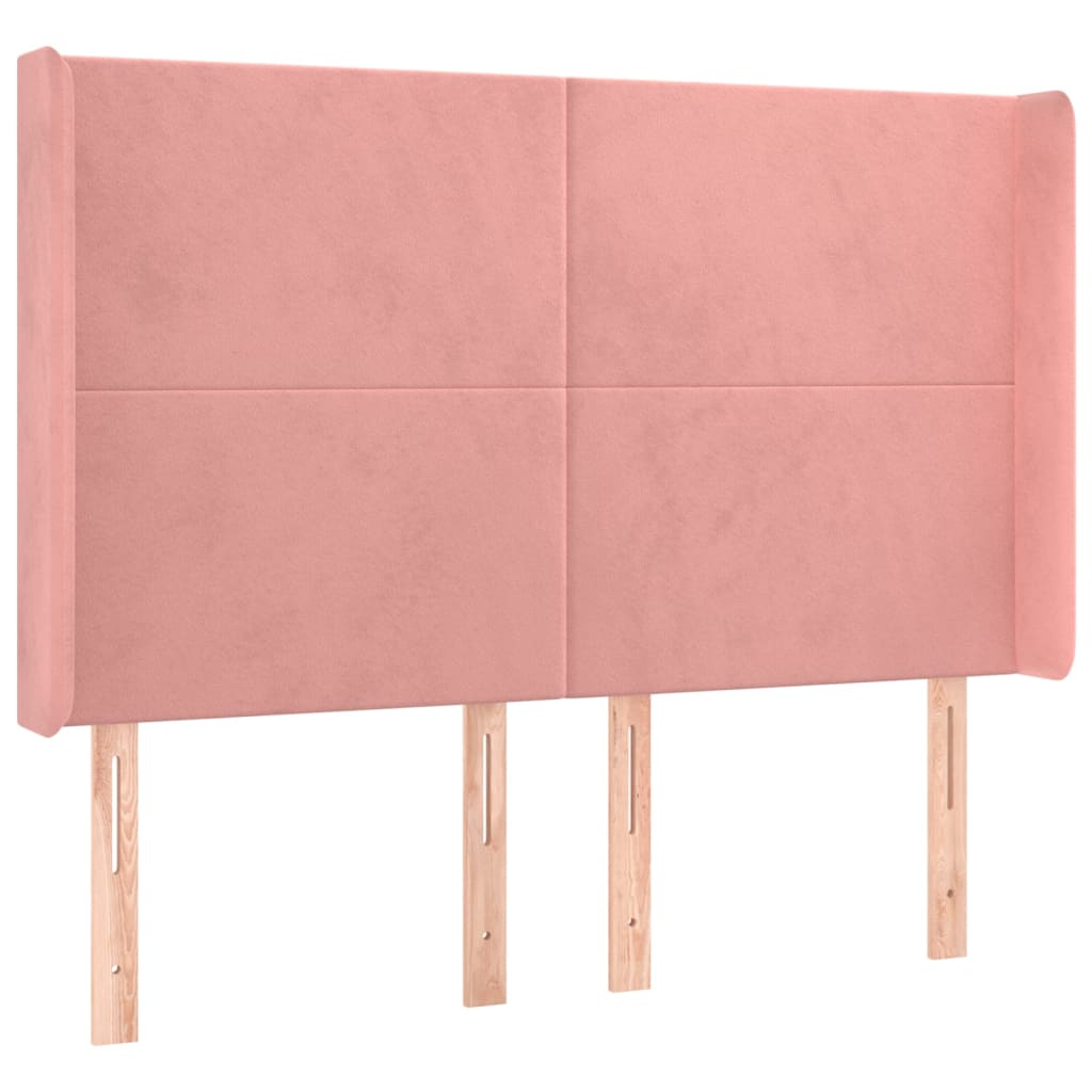 Krevet box spring s madracem LED ružičasti 140x190cm baršunasti