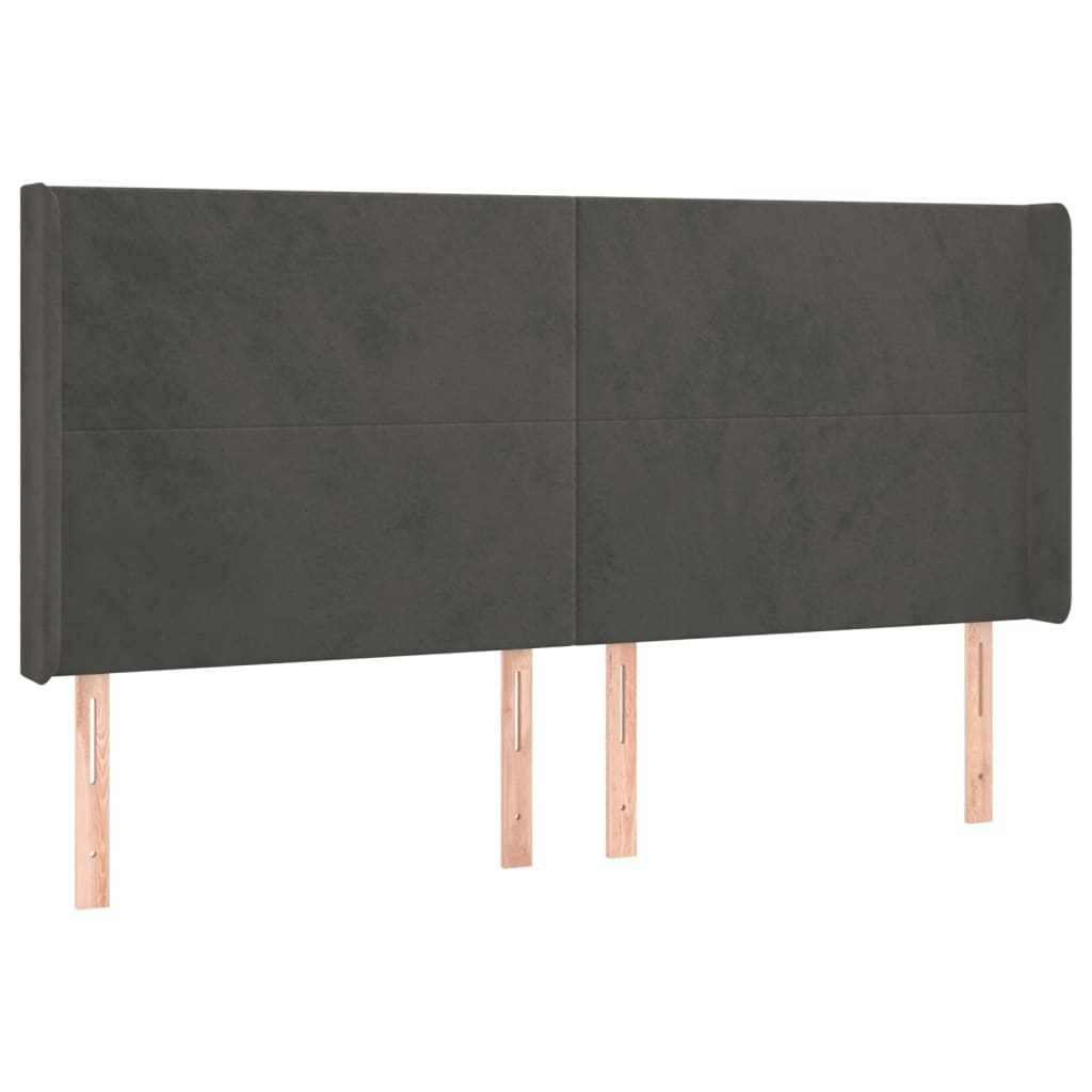 Krevet box spring s madracem LED tamnosivi 200x200 cm baršun