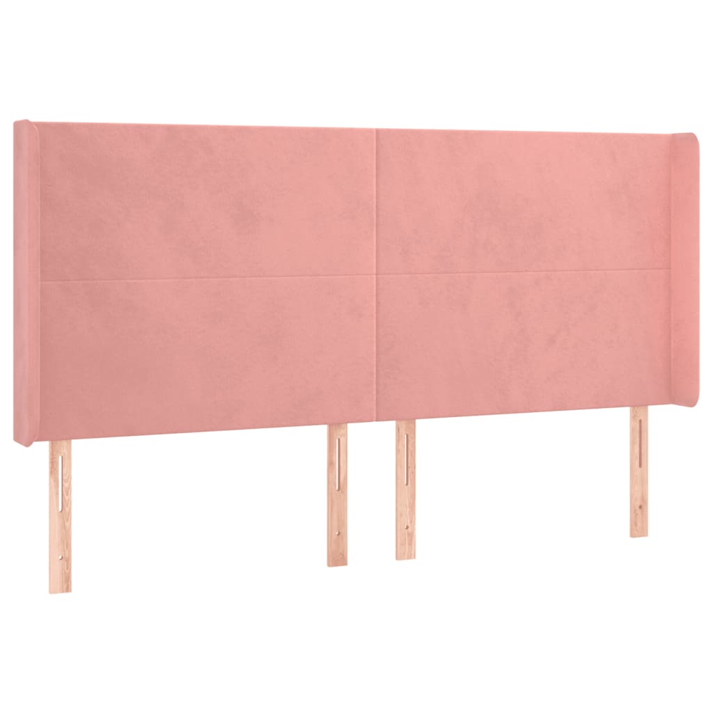 Krevet box spring s madracem LED ružičasti 200x200cm baršunasti