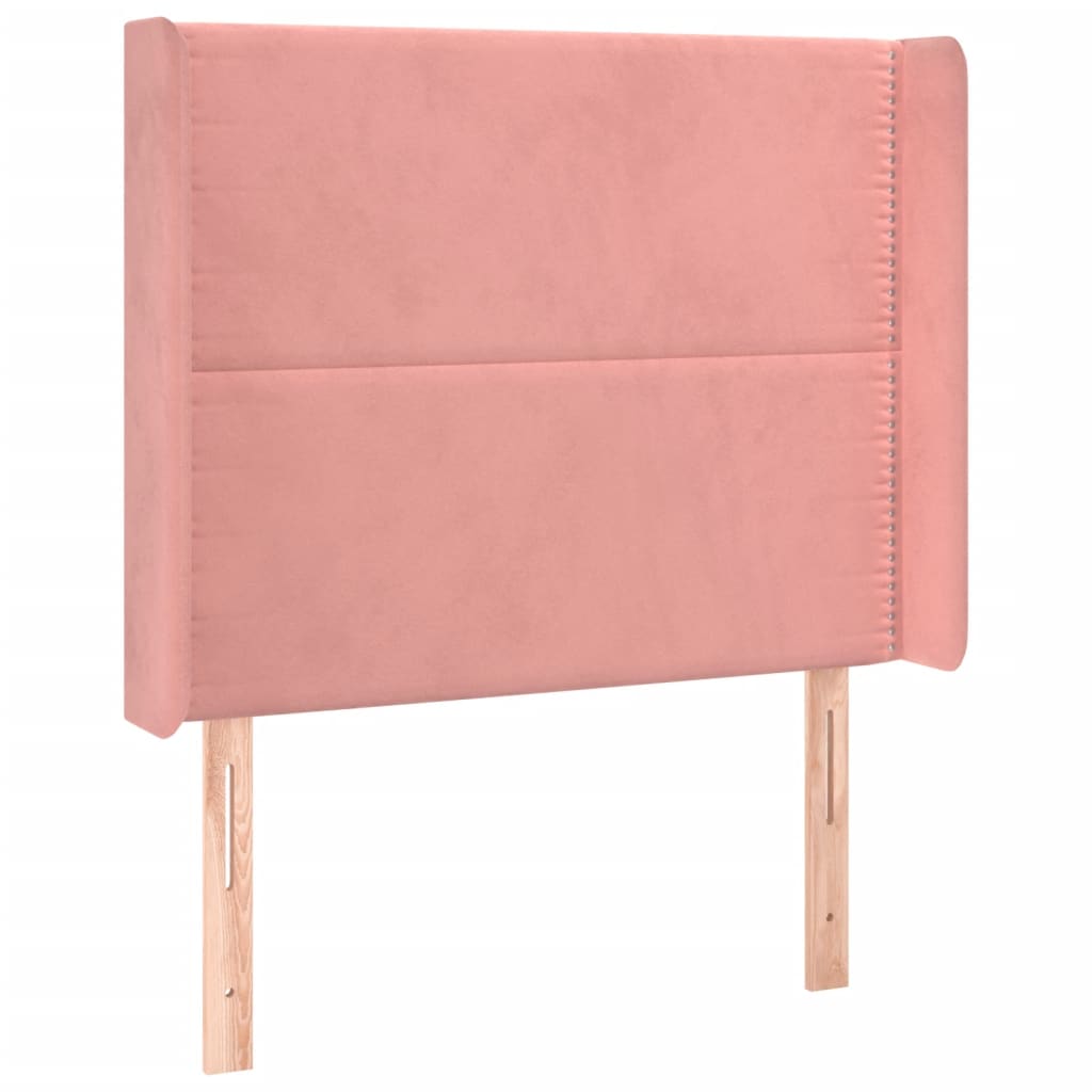 Krevet box spring s madracem LED ružičasti 90x190 cm baršunasti