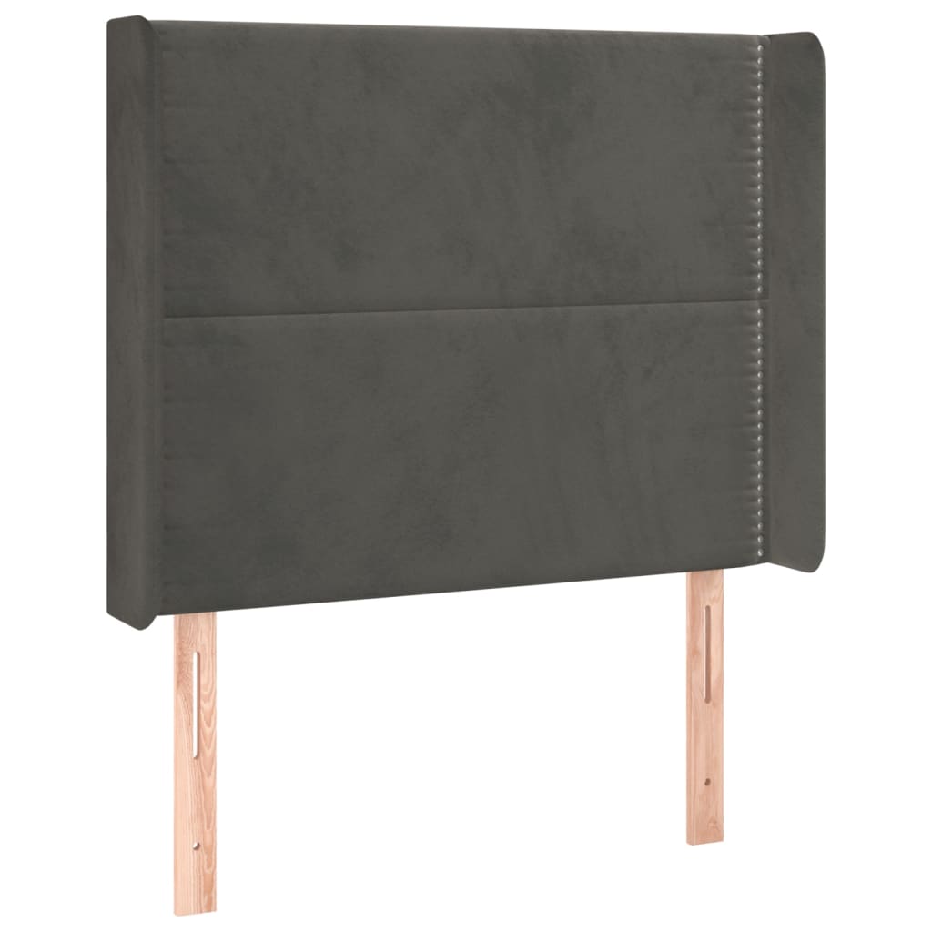 Krevet box spring s madracem LED tamnosivi 100x200 cm baršun