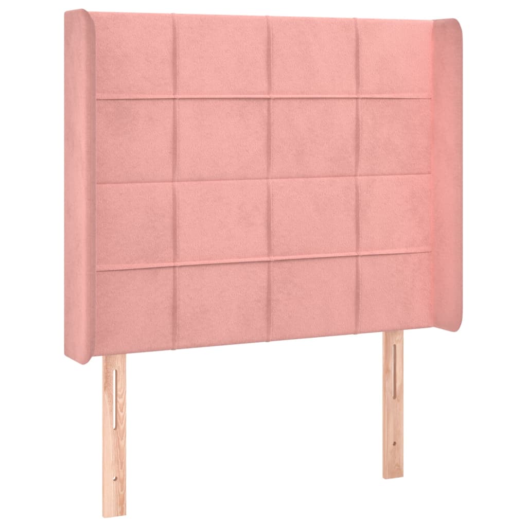 Krevet box spring s madracem LED ružičasti 100x200cm baršunasti