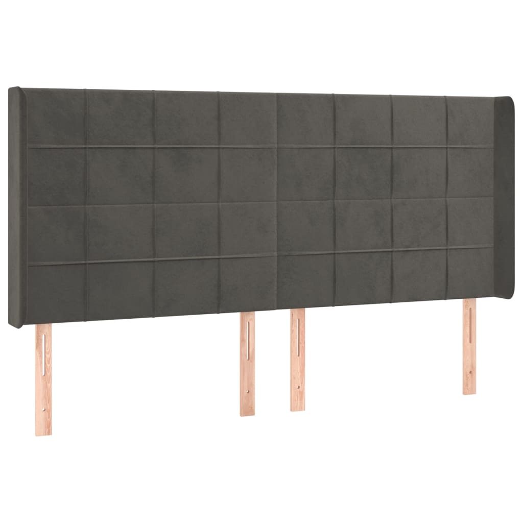 Krevet box spring s madracem LED tamnosivi 200x200 cm baršun