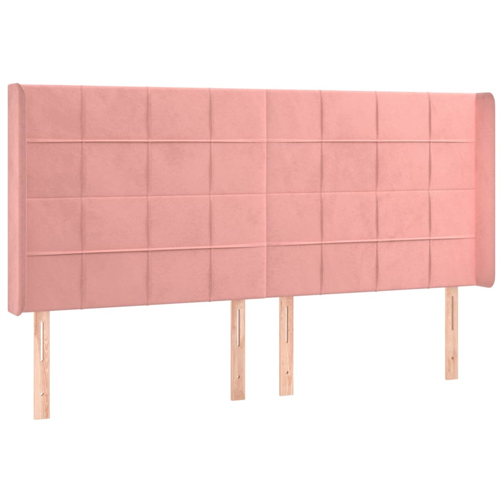 Krevet box spring s madracem LED ružičasti 200x200cm baršunasti
