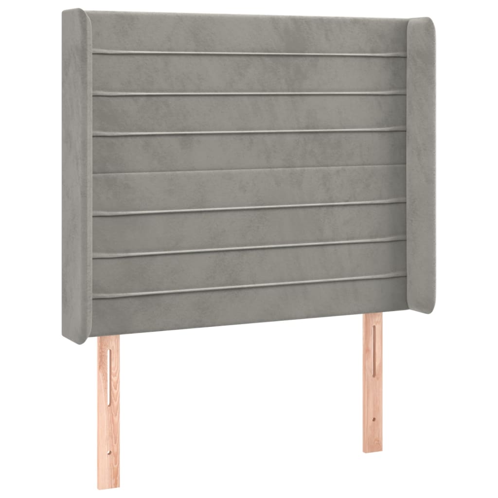 Krevet box spring s madracem LED svjetlosivi 80x200 cm baršun