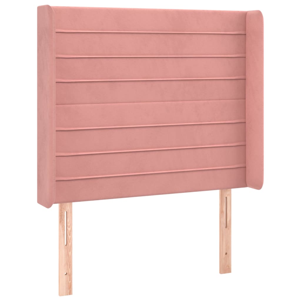 Krevet box spring s madracem LED ružičasti 80x200 cm baršunasti