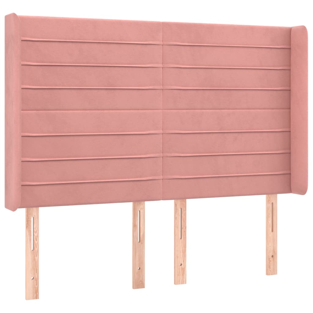 Krevet box spring s madracem LED ružičasti 140x190cm baršunasti