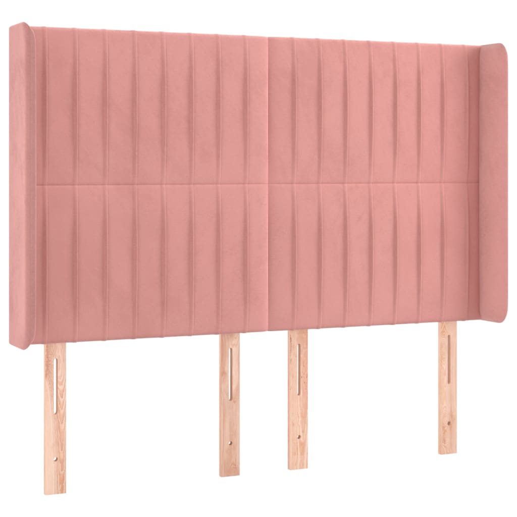 Krevet box spring s madracem LED ružičasti 140x200cm baršunasti