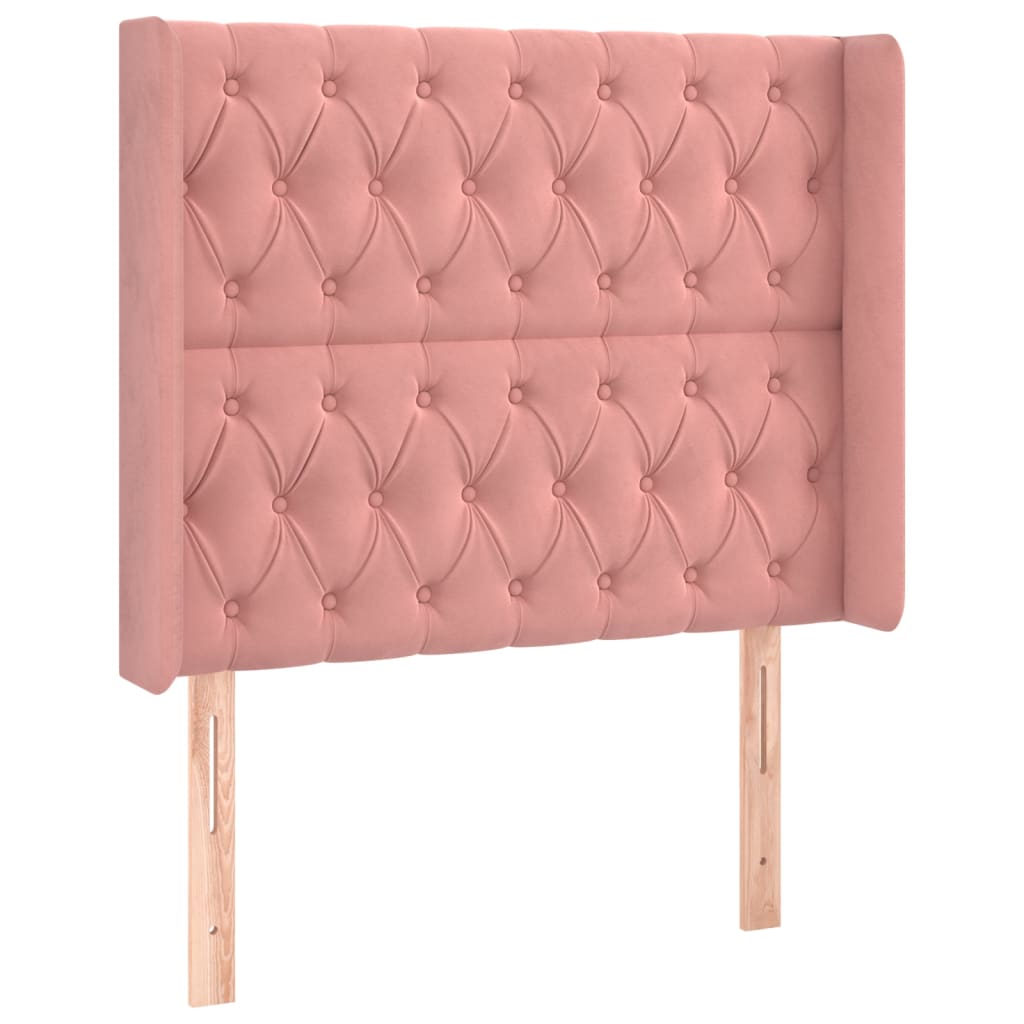 Krevet box spring s madracem LED ružičasti 90x190 cm baršunasti