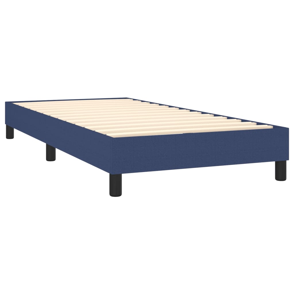 Krevet box spring s madracem LED plavi 80 x 200 cm od tkanine