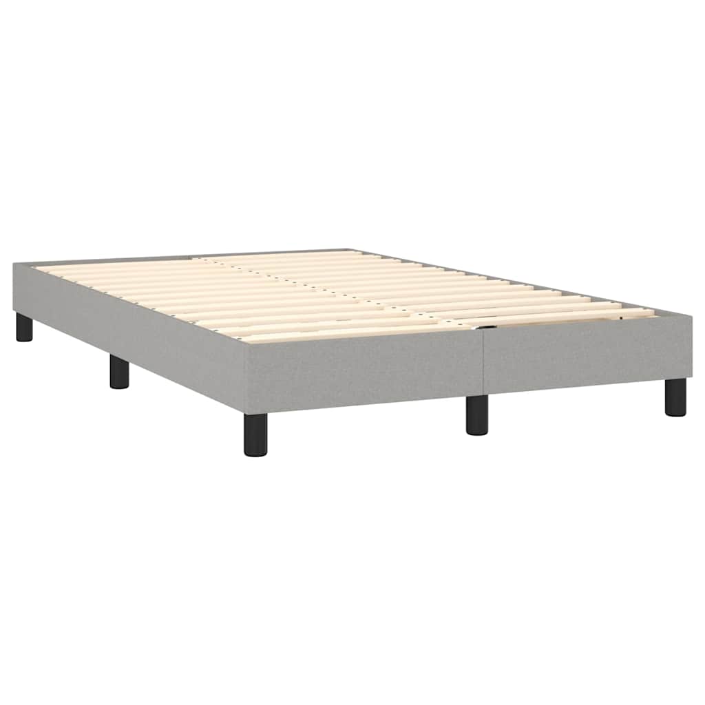 Krevet box spring s madracem LED svjetlosivi 120x200 cm tkanina