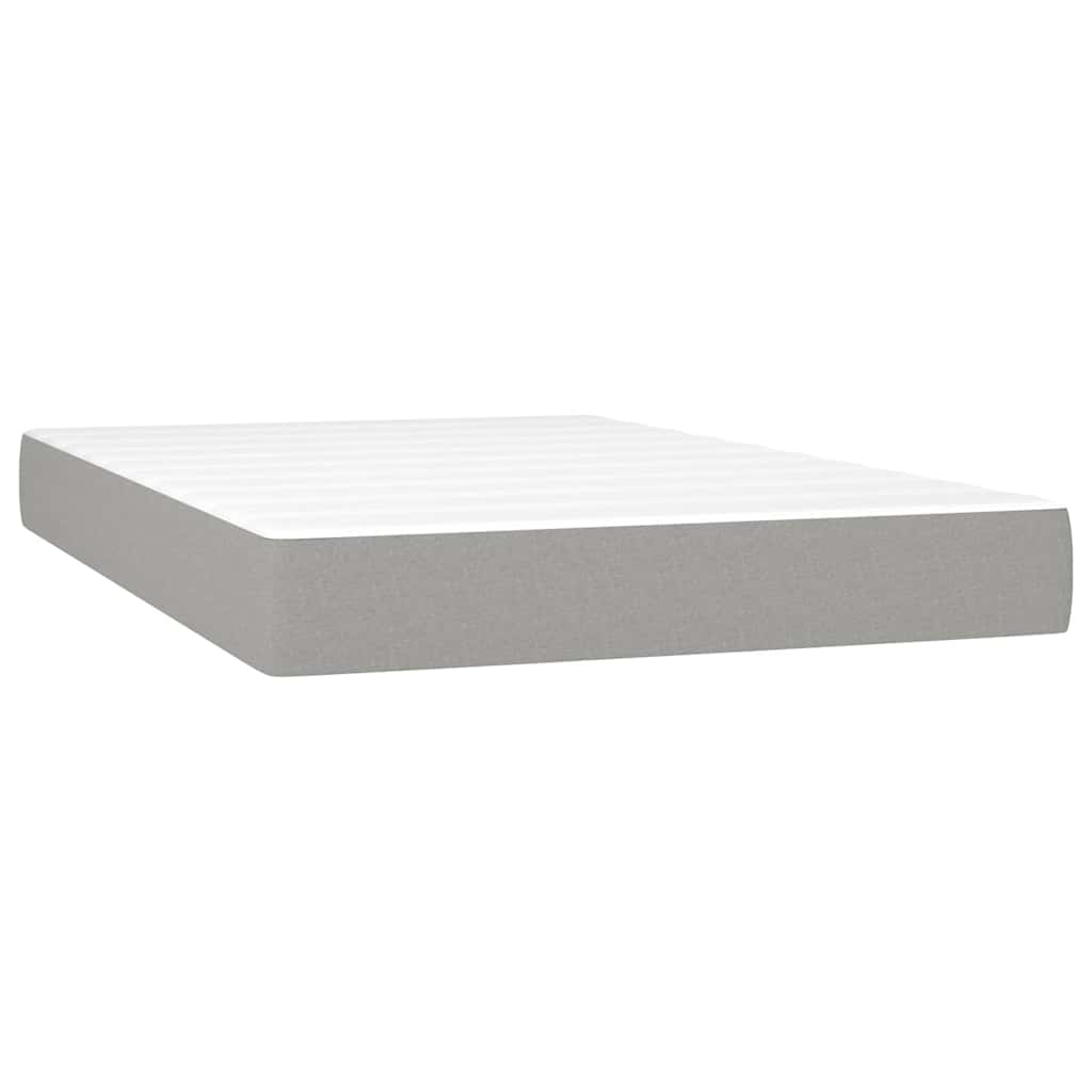 Krevet box spring s madracem LED svjetlosivi 120x200 cm tkanina