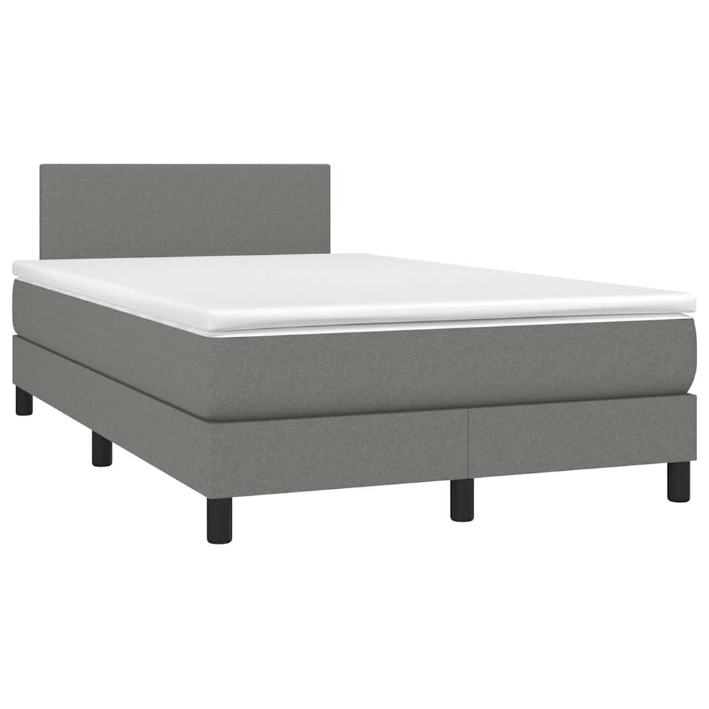 Krevet box spring s madracem LED tamnosivi 120 x 200 cm tkanina