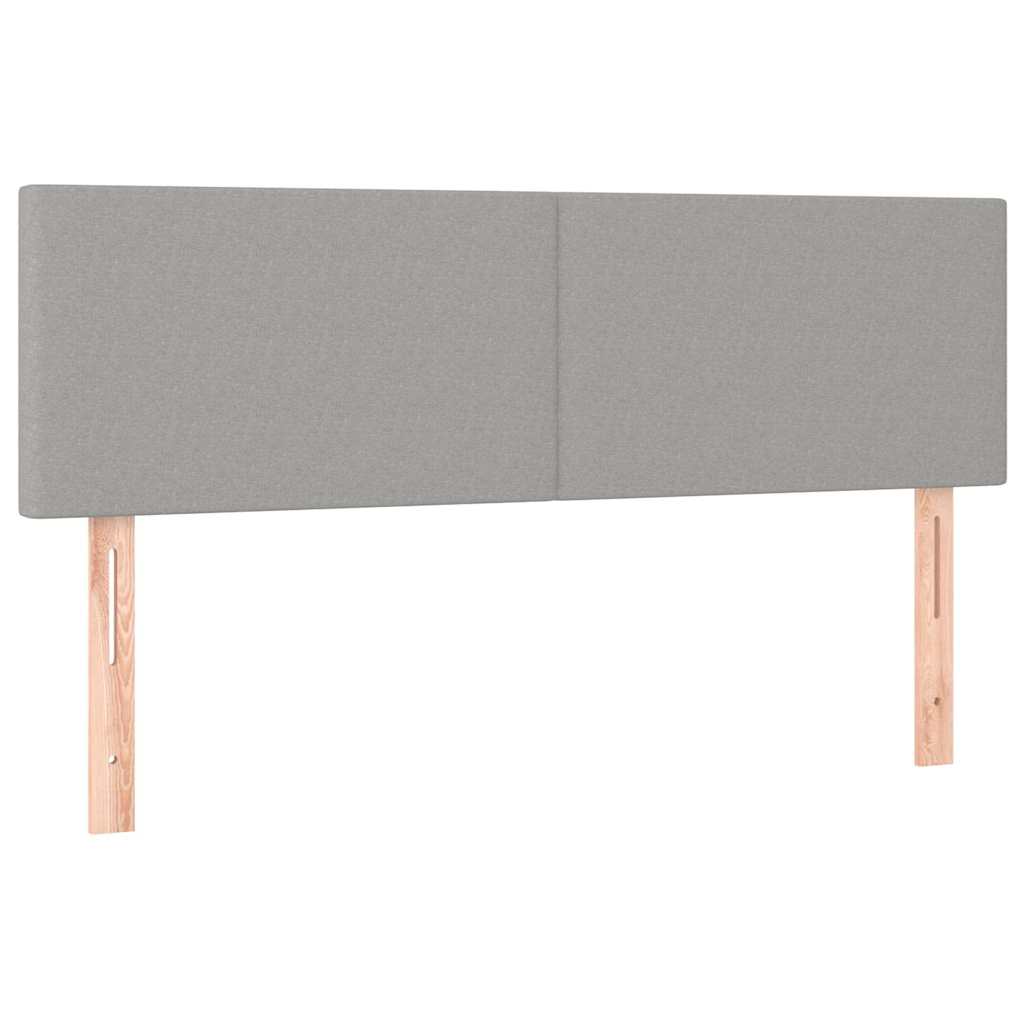 Krevet box spring s madracem LED svjetlosivi 140x190 cm tkanina