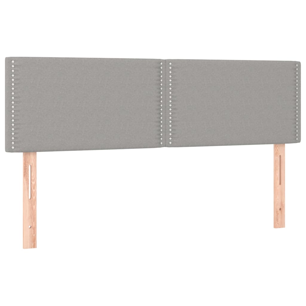 Krevet box spring s madracem LED svjetlosivi 140x200 cm tkanina