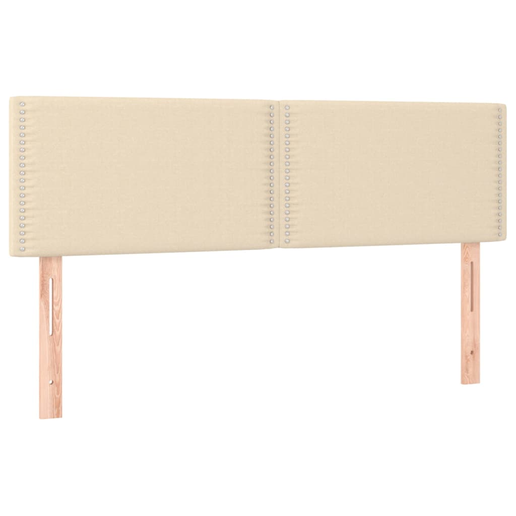 Krevet box spring s madracem LED krem 140x200 cm od tkanine