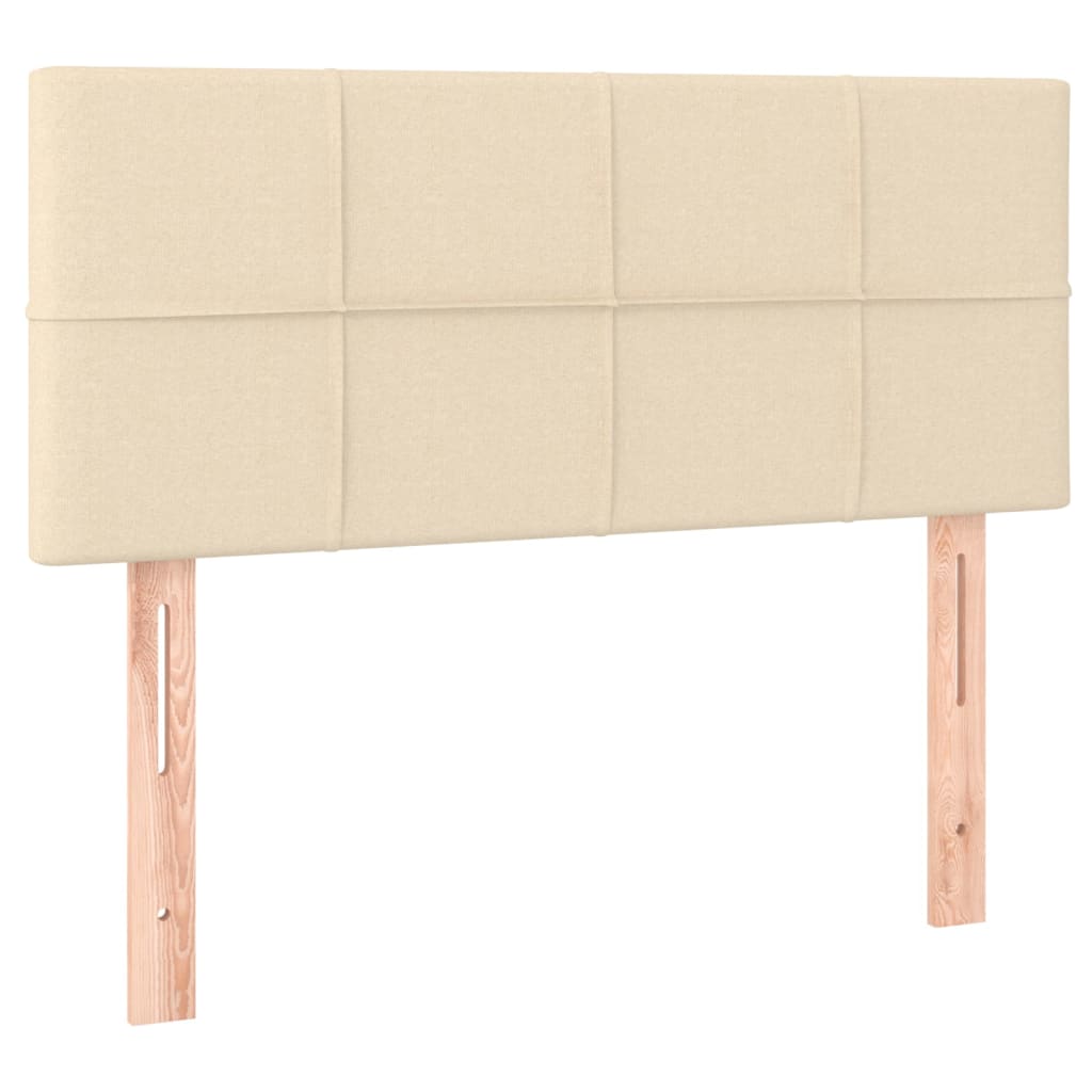 Krevet box spring s madracem LED krem 80 x 200 cm od tkanine
