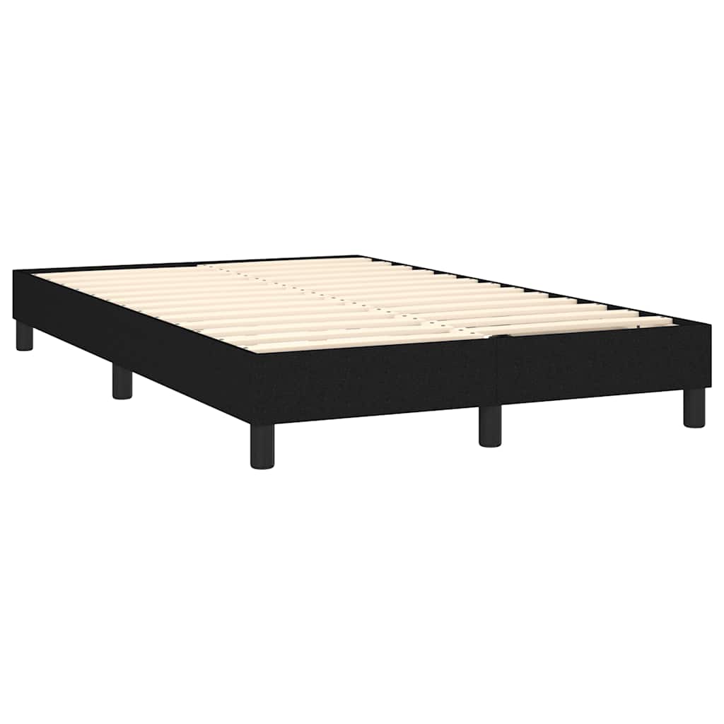 Krevet box spring s madracem LED crni 120 x 200 cm od tkanine