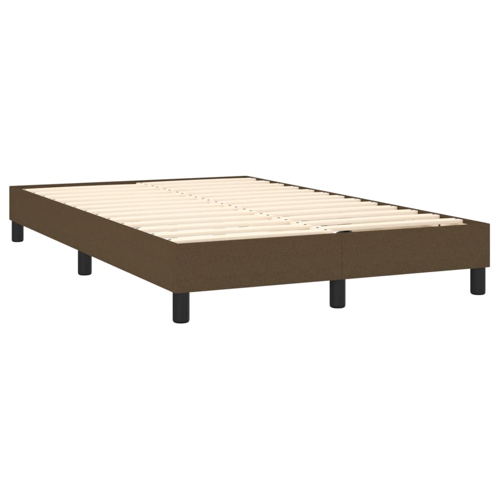 Krevet box spring s madracem LED tamnosmeđi 120x200 cm tkanina