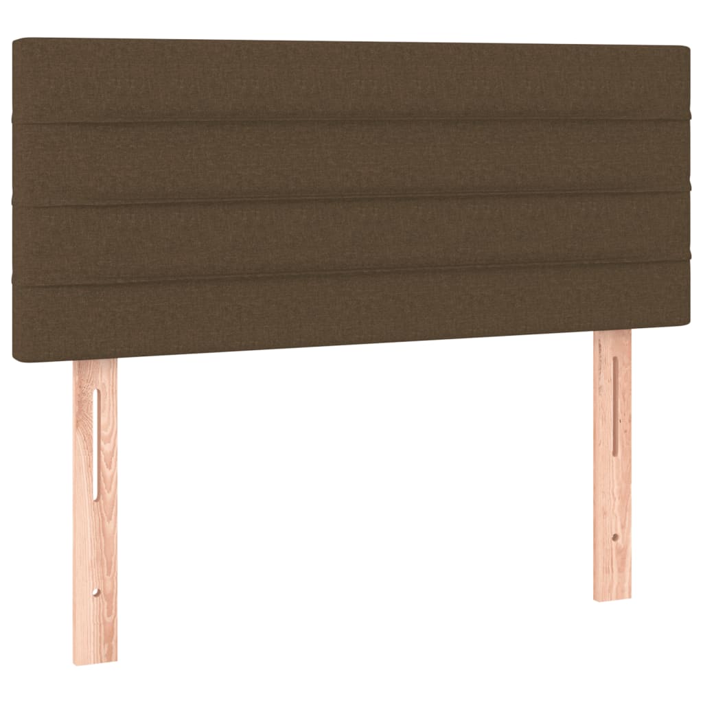 Krevet box spring s madracem LED tamnosmeđi 80 x 200 cm tkanina