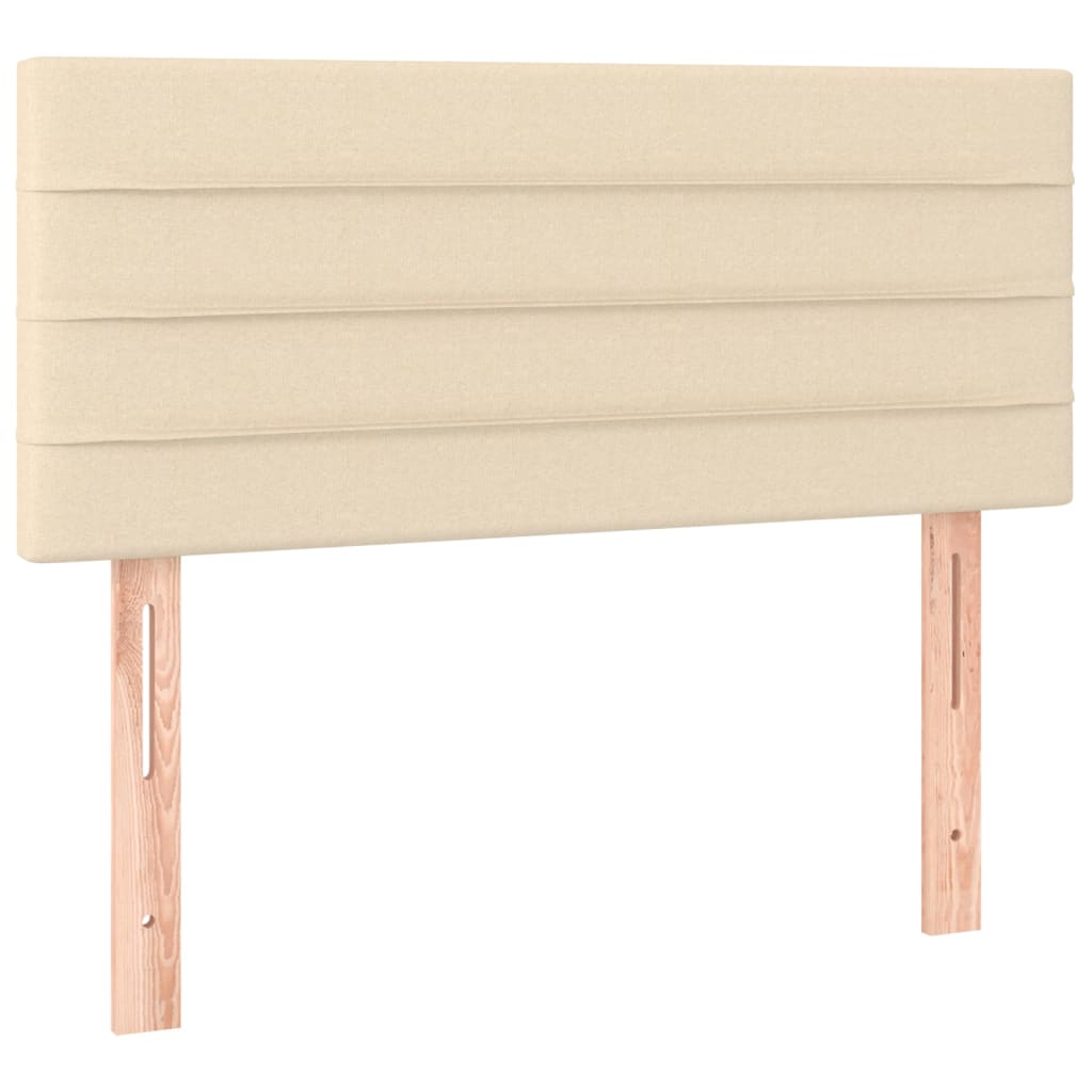 Krevet box spring s madracem LED krem 90x190 cm od tkanine