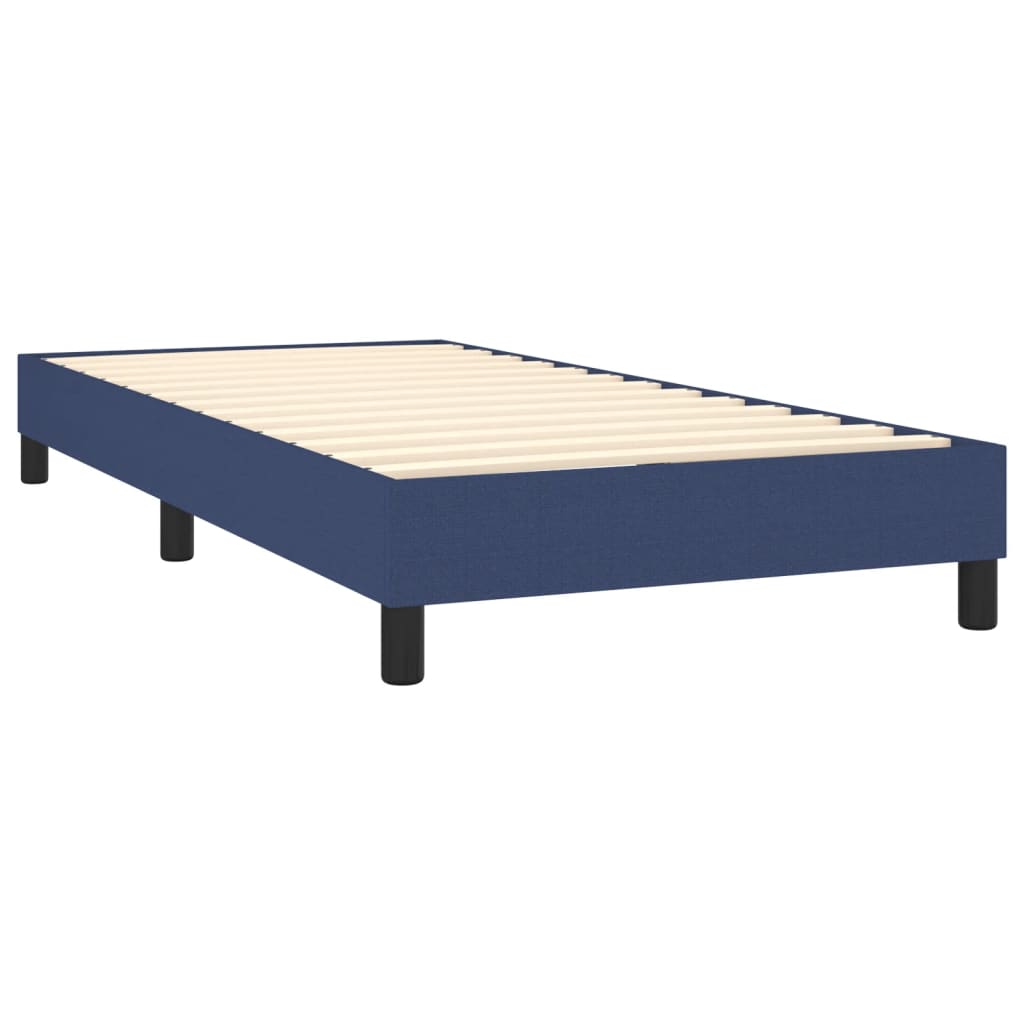 Krevet box spring s madracem LED plavi 90x200 cm od tkanine