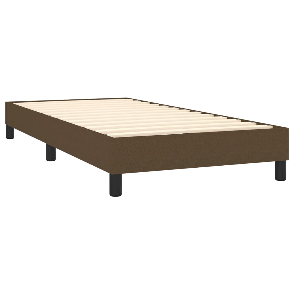 Krevet box spring s madracem LED tamnosmeđi 90x200 cm tkanina