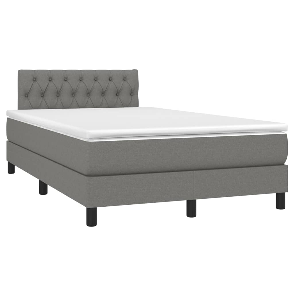 Krevet box spring s madracem LED tamnosivi 120 x 200 cm tkanina