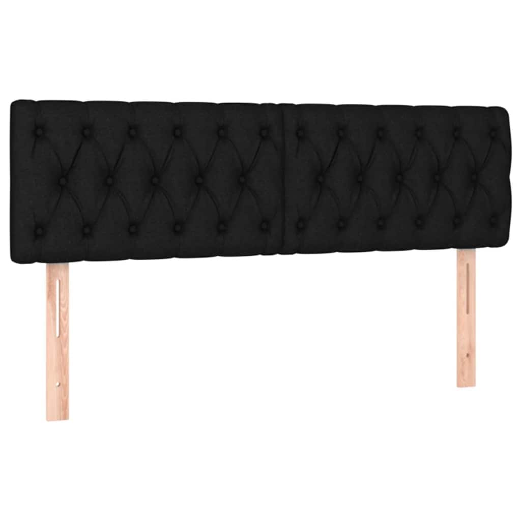 Krevet box spring s madracem LED crni 140x190 cm od tkanine
