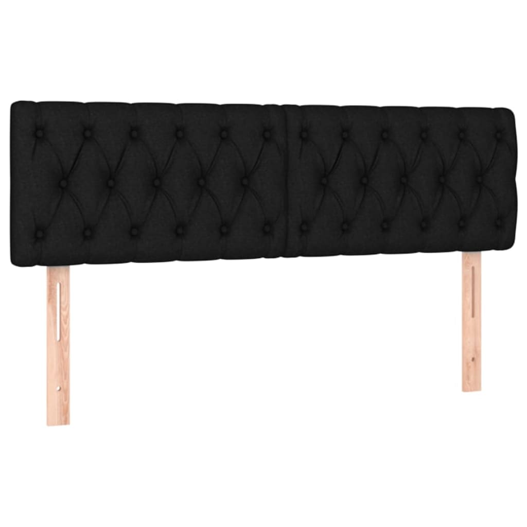 Krevet box spring s madracem LED crni 160x200 cm od tkanine
