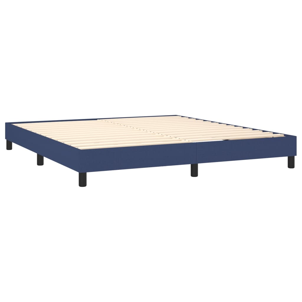 Krevet box spring s madracem LED plavi 160x200 cm od tkanine