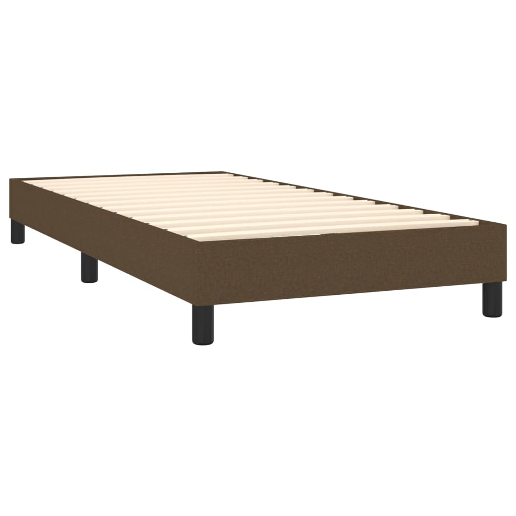 Krevet box spring s madracem LED tamnosmeđi 90x190 cm tkanina