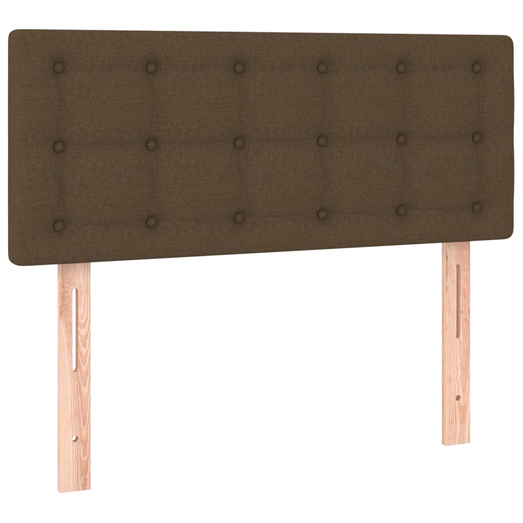 Krevet box spring s madracem LED tamnosmeđi 90x190 cm tkanina
