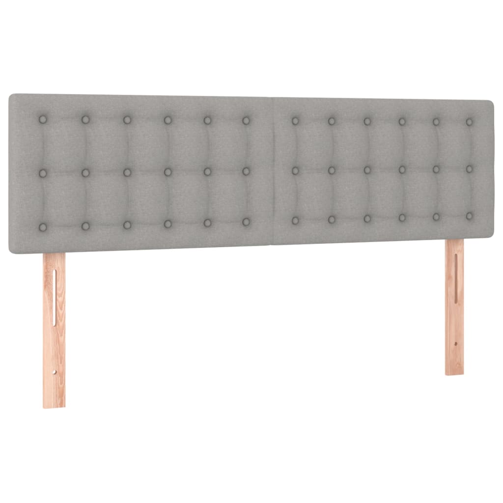 Krevet box spring s madracem LED svjetlosivi 140x200 cm tkanina