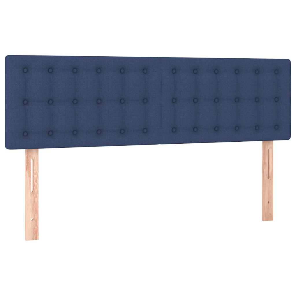 Krevet box spring s madracem LED plavi 140x200 cm od tkanine