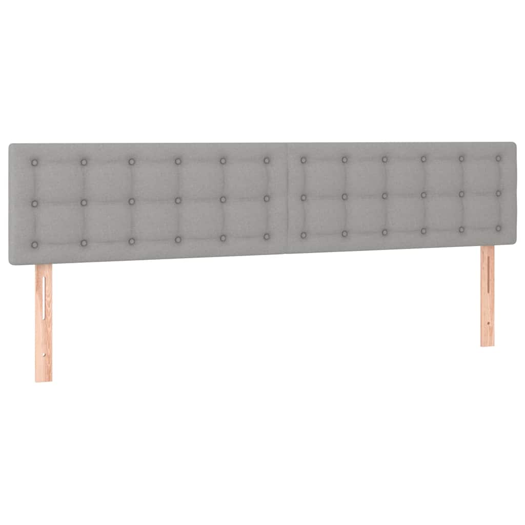 Krevet box spring s madracem LED svjetlosivi 200x200 cm tkanina