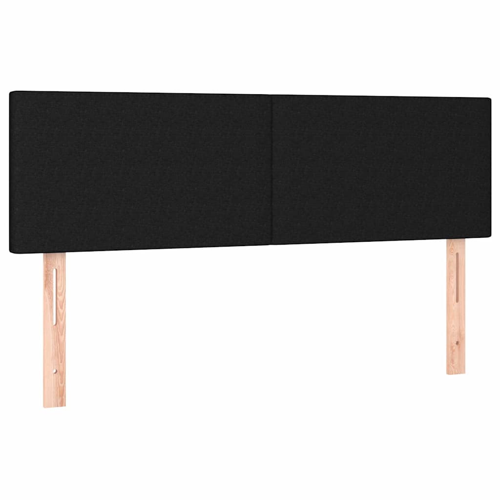 Krevet box spring s madracem LED crni 140x200 cm od tkanine