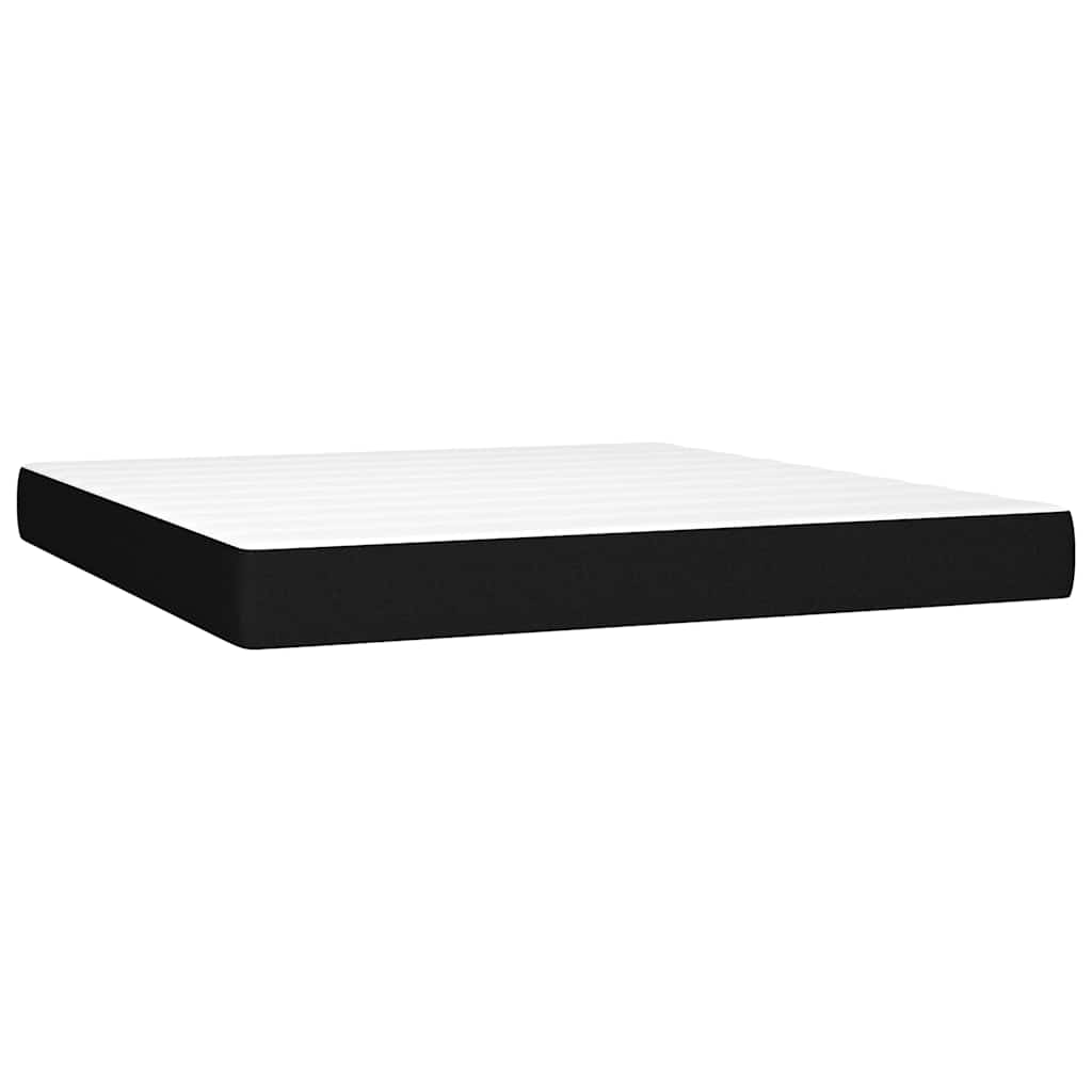 Krevet box spring s madracem LED crni 180x200 cm od tkanine