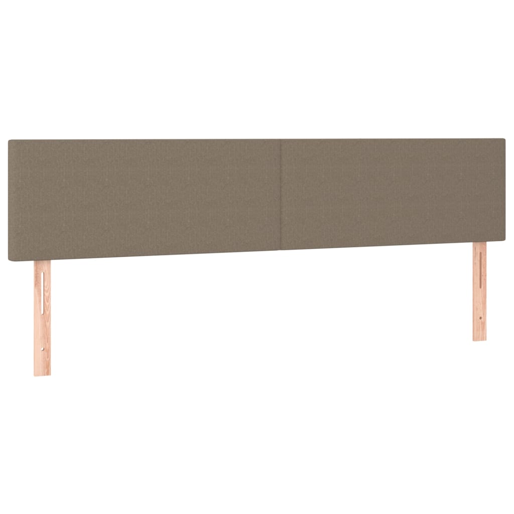 Krevet box spring s madracem LED smeđesivi 180x200 cm tkanina