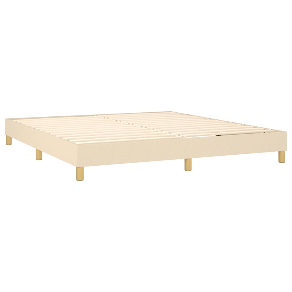 Krevet box spring s madracem LED krem 180x200 cm od tkanine