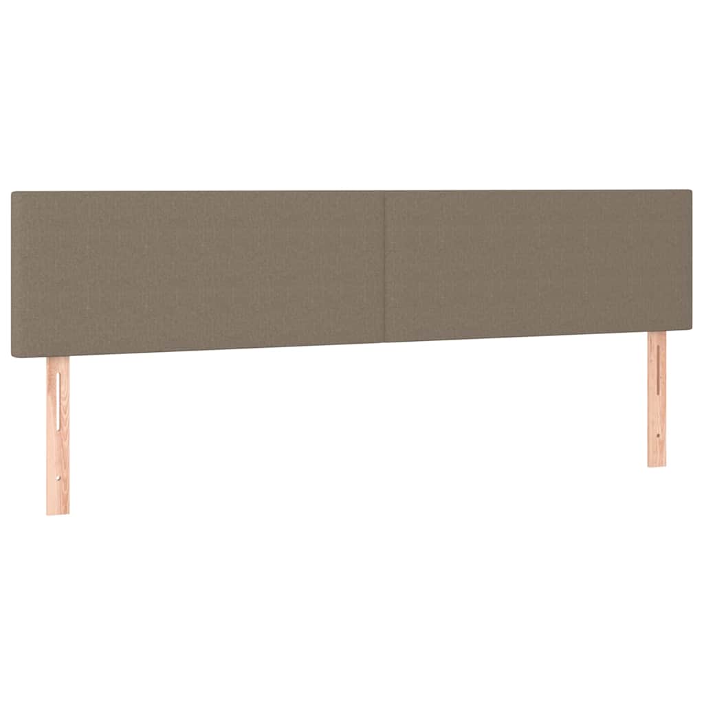 Krevet box spring s madracem LED smeđesivi 200x200 cm tkanina