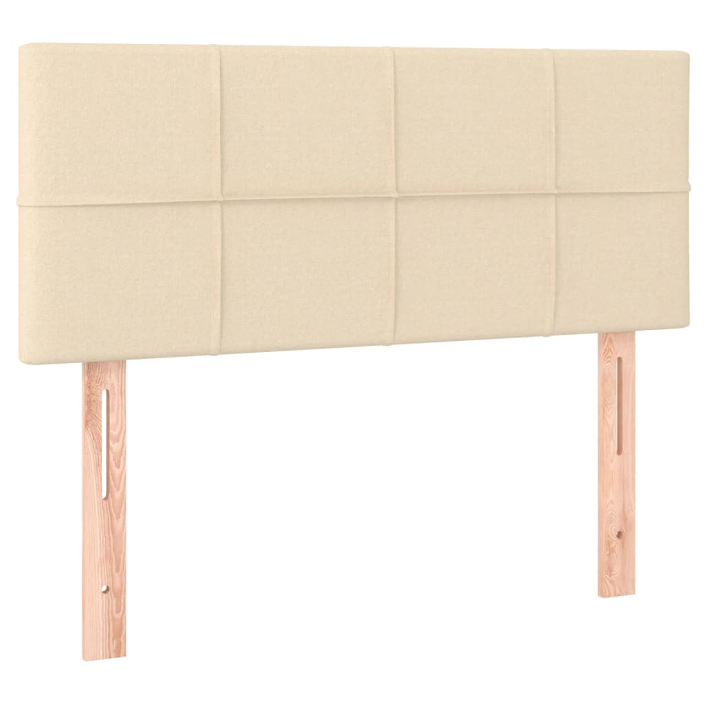 Krevet box spring s madracem LED krem 100x200 cm od tkanine