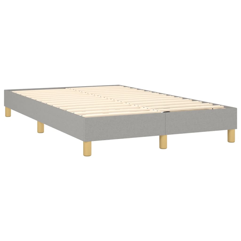 Krevet box spring s madracem LED svjetlosivi 120x200 cm tkanina