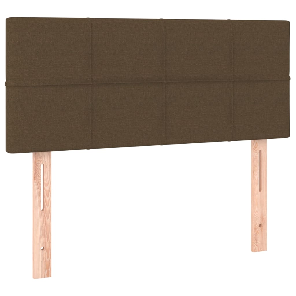 Krevet box spring s madracem LED tamnosmeđi 120x200 cm tkanina